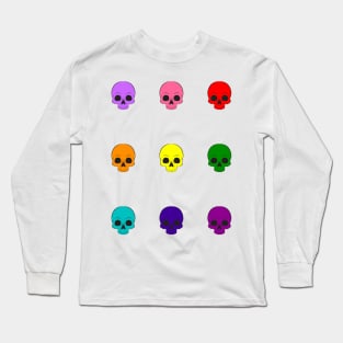 Mosaic of Rainbow skulls Long Sleeve T-Shirt